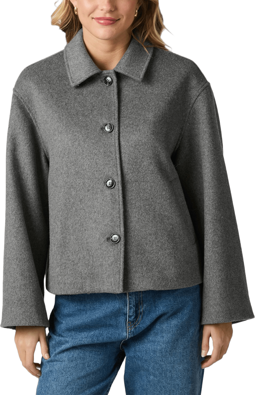 Hamra Wool Jacket, från Neo Noir, i färgen Grey Melange.