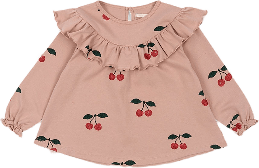 MALLI GLITTER BLOUSE GOTS, från Konges Sløjd, i färgen Ma Grande Cerise Glitter Mellow.