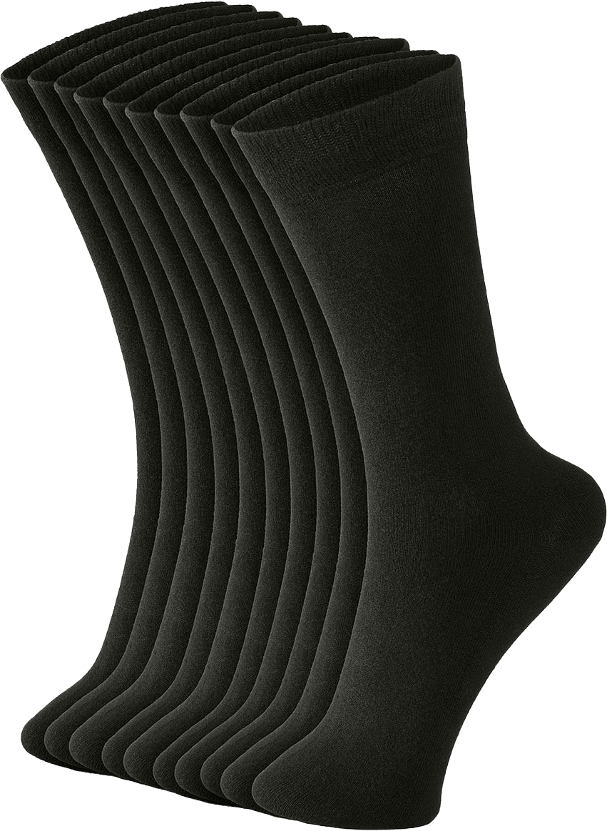 10-Pack Solid Cotton Sock, från Lindbergh, i färgen Black.