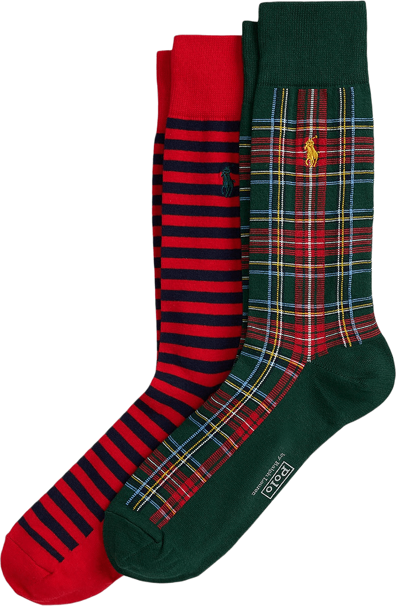 Striped & Plaid Trouser Sock 2-Pack