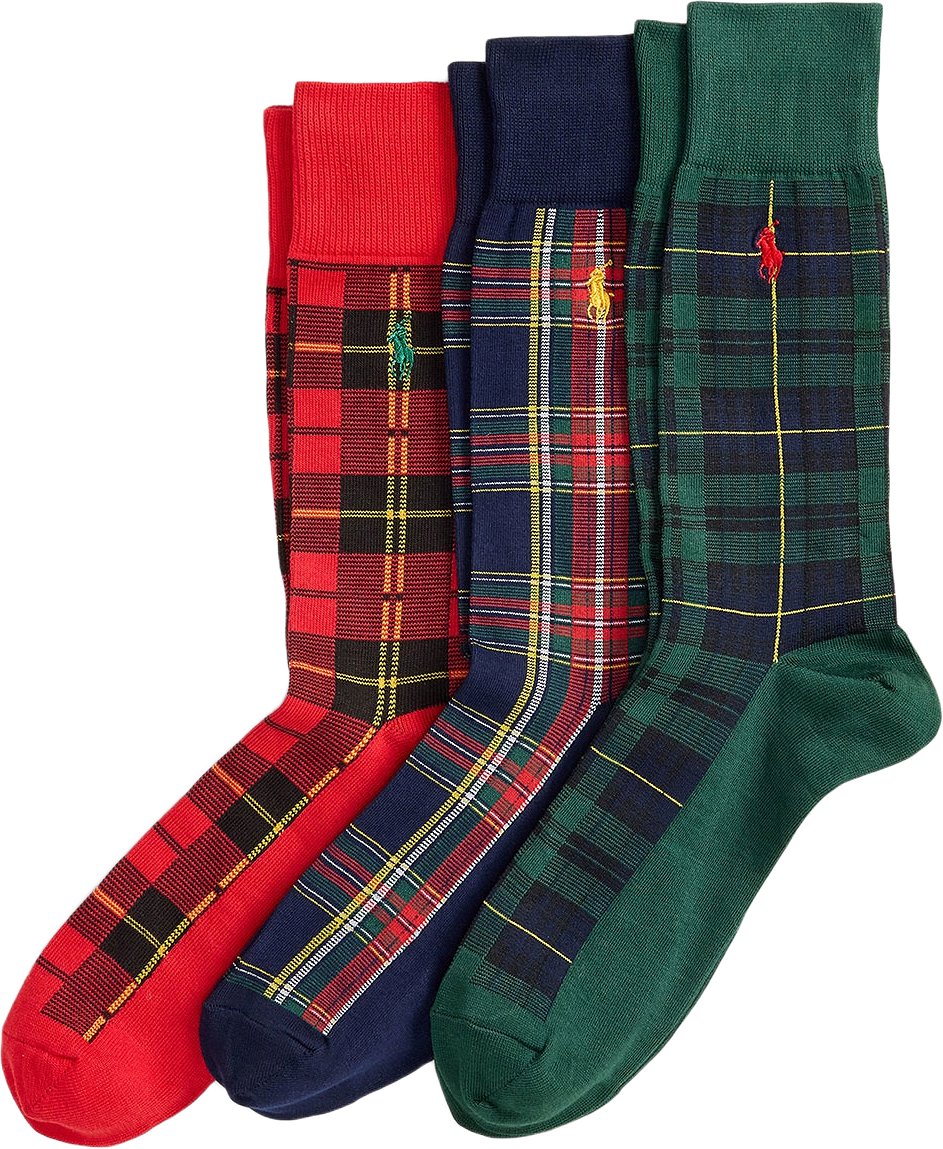 Plaid Trouser 3-Sock Gift Set