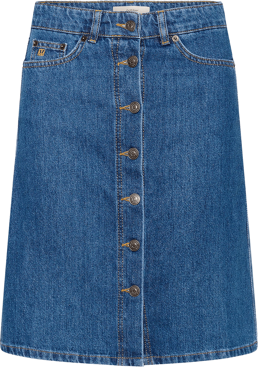 KeiaIW Keza Skirt, från Inwear, i färgen Washed Denim.