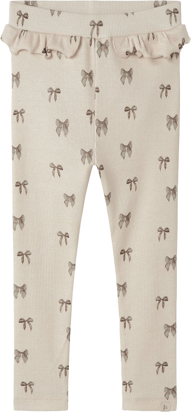 Gavo slim leggings, från Lil'Atelier, i färgen Silver Peony Bow.