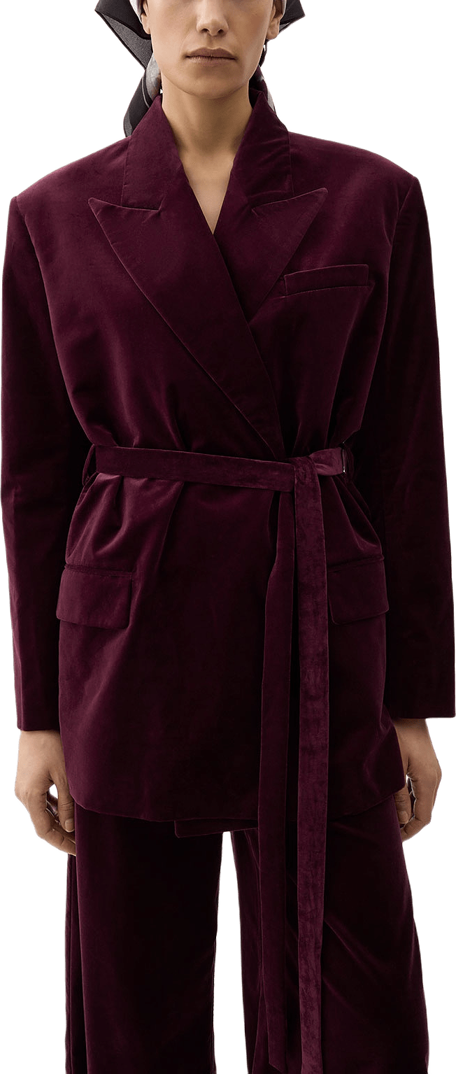 Stand Velvet Blazer, från Rodebjer, i färgen Winetasting.