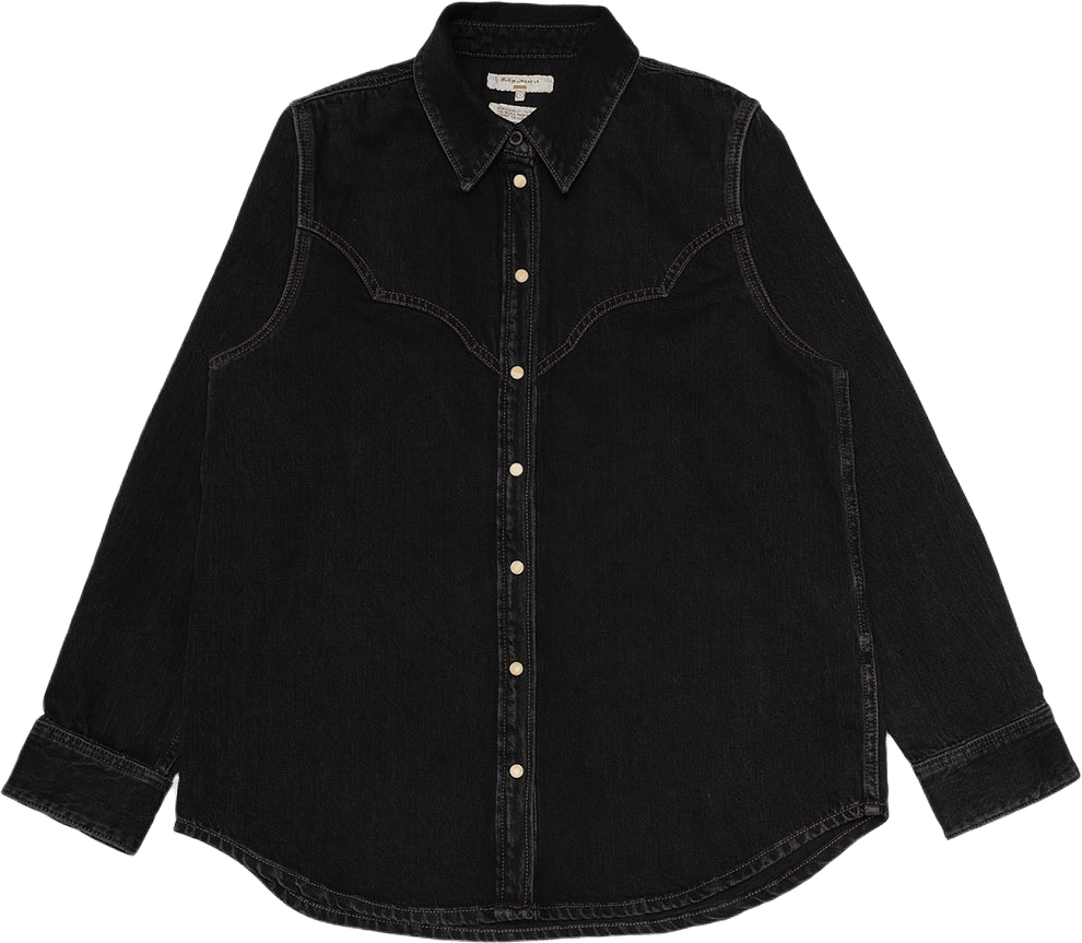 Lotta Western Cut Denim Shirt Black