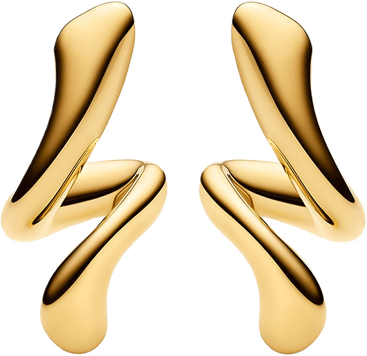 Coil Curl Studs Gold Earrings