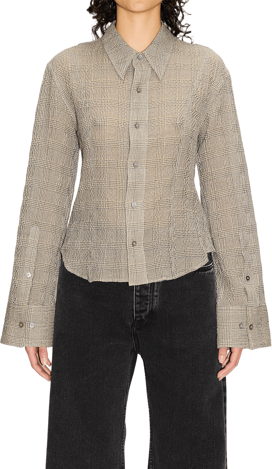 Shape shirt, från Hope, i färgen Crinkled Grey Check.