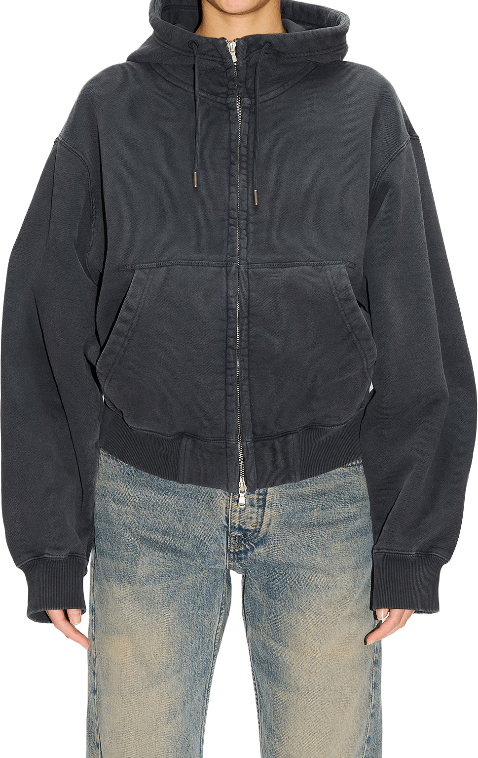 Bubble Zip Hoodie, från Hope, i färgen Vintage Black Fleece.