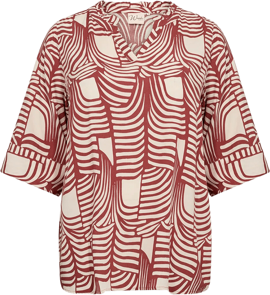 Wa-Lovis 2 Blouse, från Wasabi Concept, i färgen Mineral Red Combi.