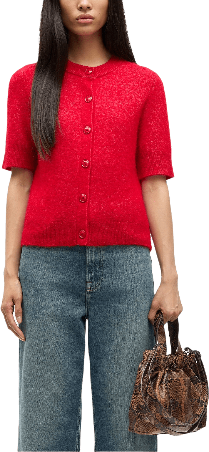 Sanoura Ss Cardigan 15556, från SAMSOE SAMSOE, i färgen Haute Red.