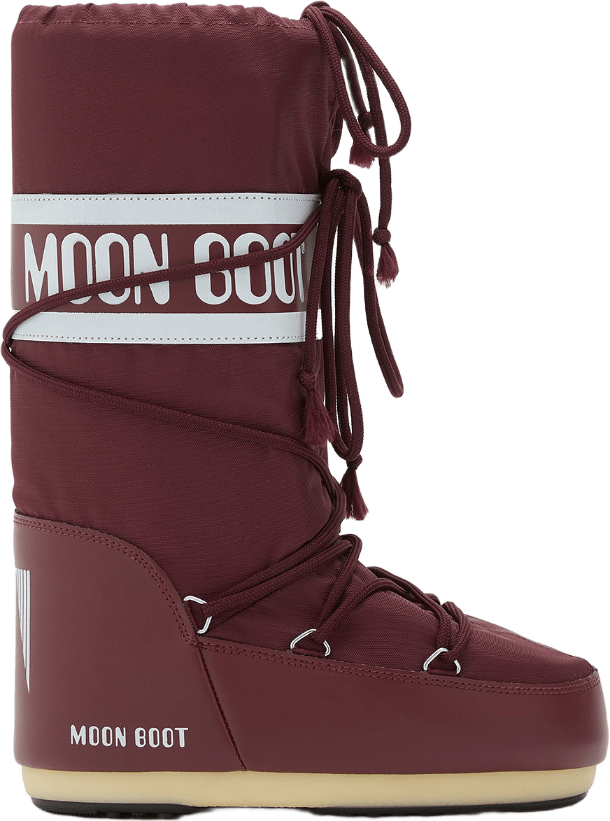 Icon Nylon, från Moon Boot, i färgen Burgundy.
