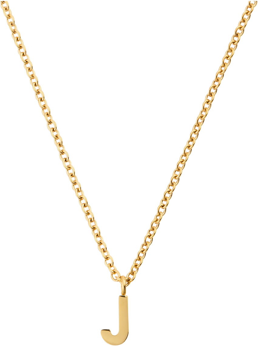 Petite Plain Letter J Gold Necklace, från Mockberg, i färgen Gold.