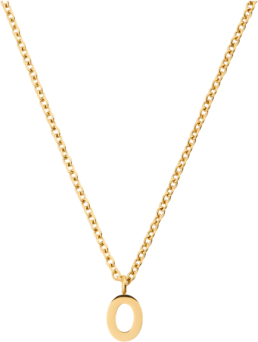 Petite Plain Letter O Gold Necklace, från Mockberg, i färgen Gold.