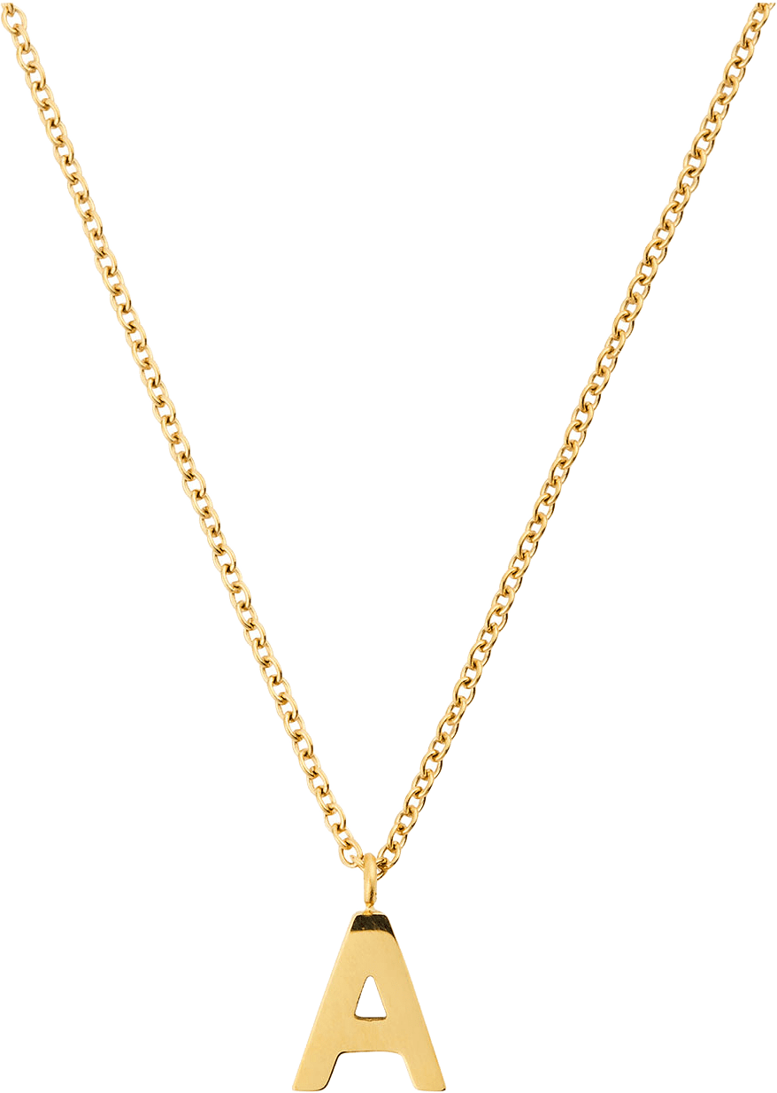 Petite Plain Letter A Gold Necklace, från Mockberg, i färgen Gold.