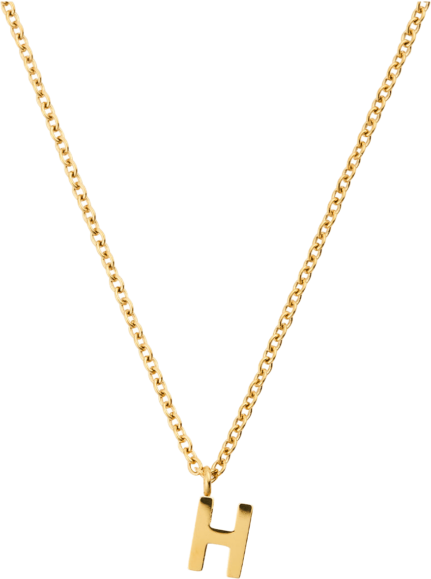 Petite Plain Letter H Gold Necklace, från Mockberg, i färgen Gold.