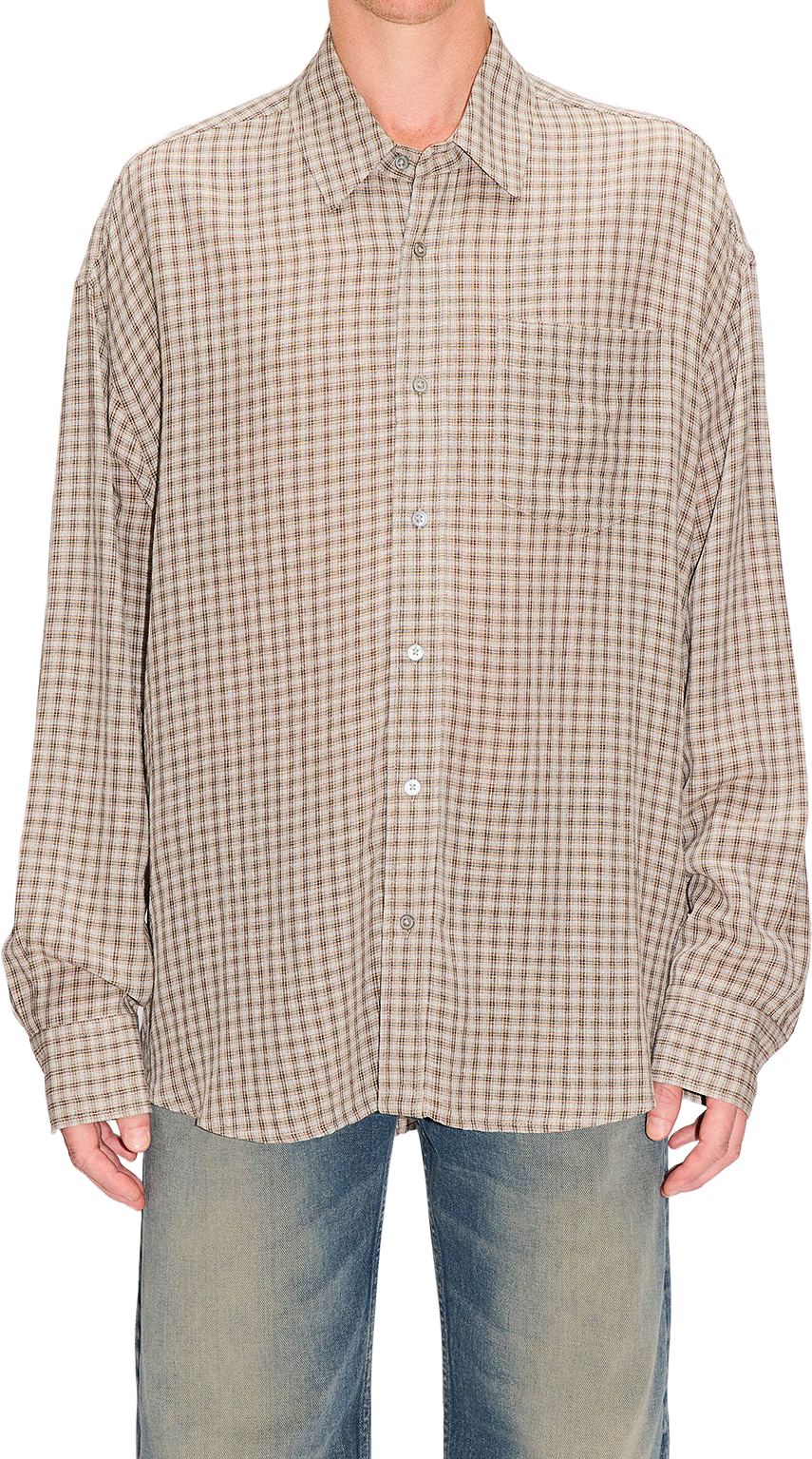 Room shirt Soft Grey Check, från Hope, i färgen Soft Grey Check.