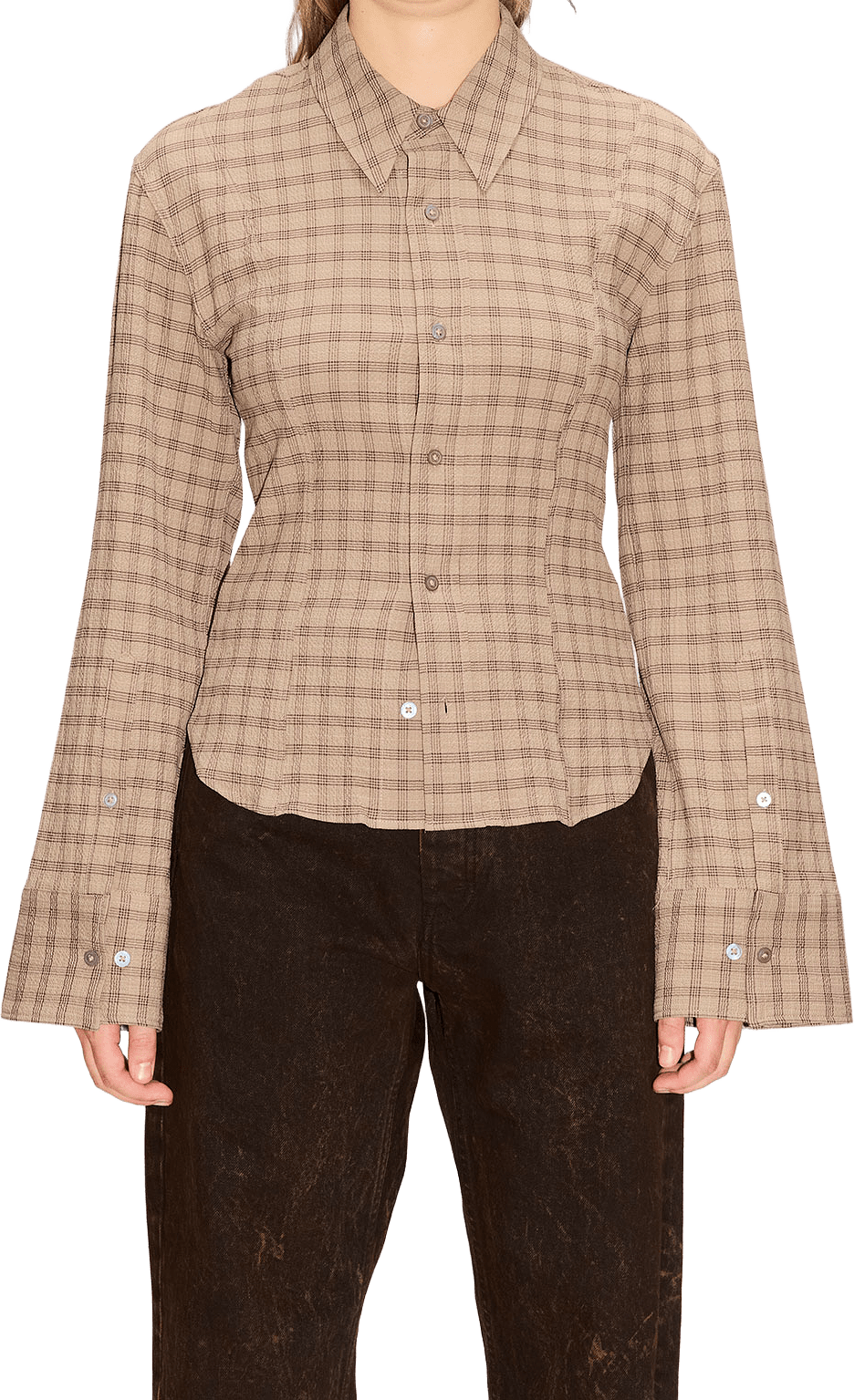 Shape shirt Beige Check, från Hope, i färgen Beige Check.