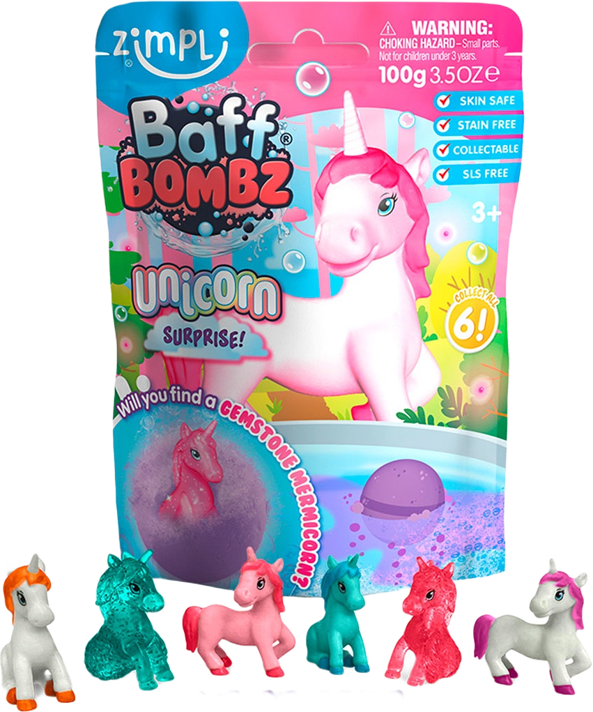 Badbomb enhörning, från ZIMPLI KIDS, i färgen Multicolore.