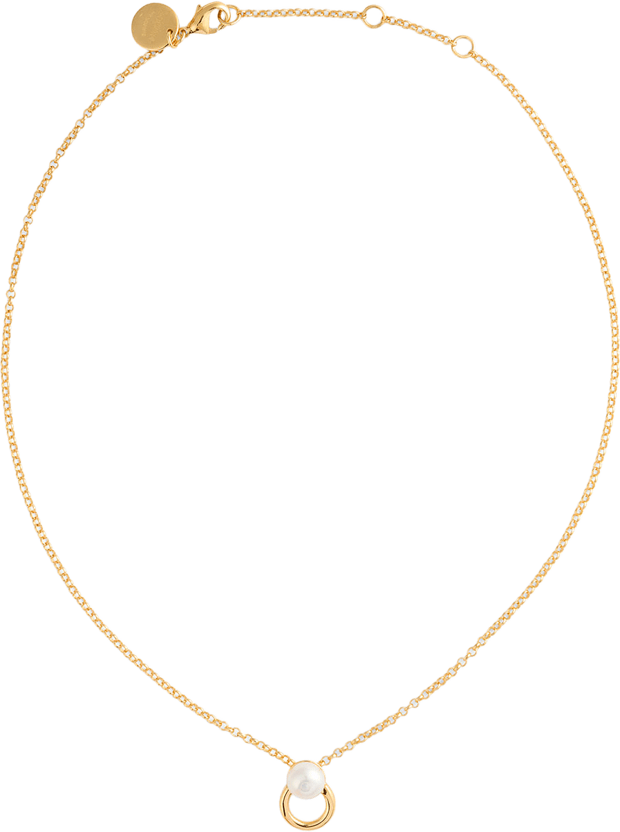Pierced Pearl Halsband, från Sophie by Sophie, i färgen Silver Gold Plating, White Pearl.