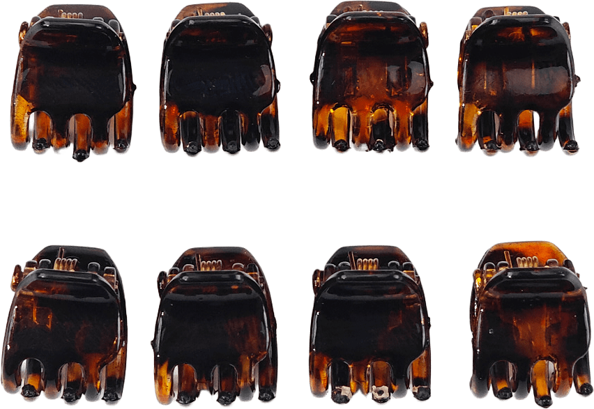 Minihårklämmor, 8-pack, från Å BEAUTY, i färgen Brown.