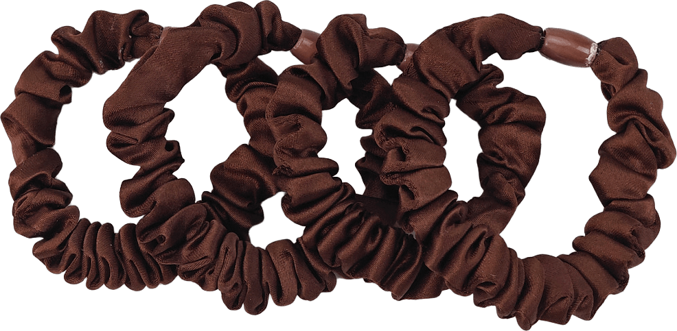 Scrunchies, 4-pack, från Å BEAUTY, i färgen Brown.