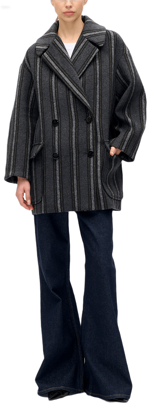 BATICA Outerwear jacket, från Baum und Pferdgarten, i färgen Black Grey Stripe.