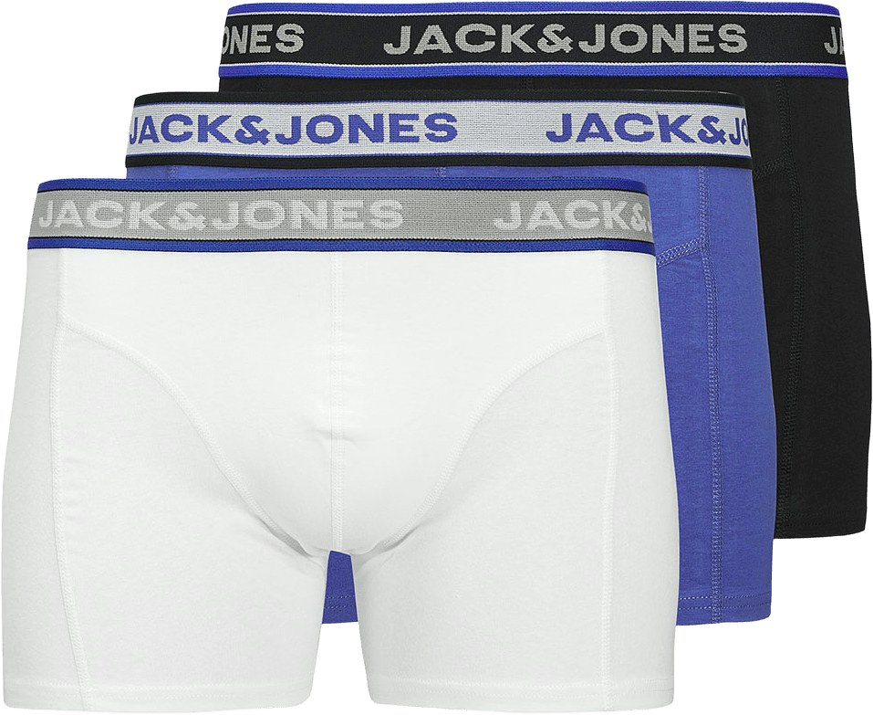 HUDSON SOLID TRUNKS 3-PACK JNR, från Jack & Jones, i färgen Black White - Dazzling Blue.
