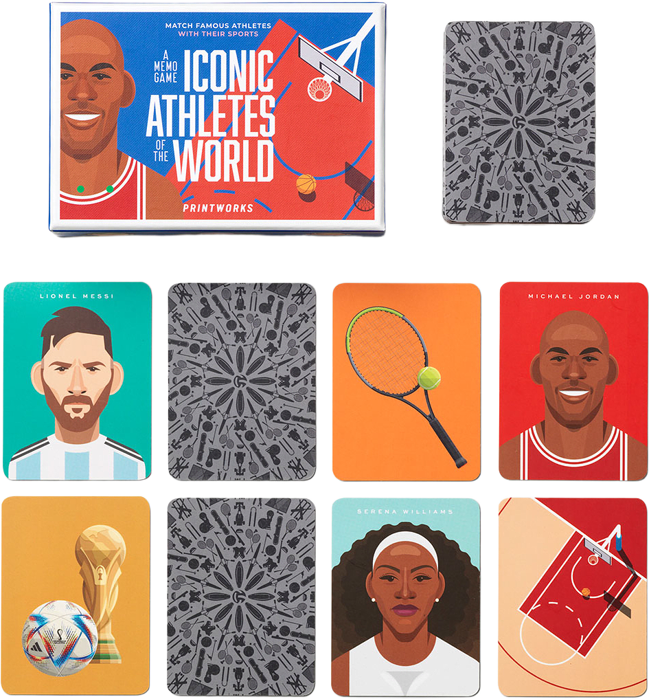 Memo Game - Iconic Athletes, från Printworks, i färgen Blue Multi.