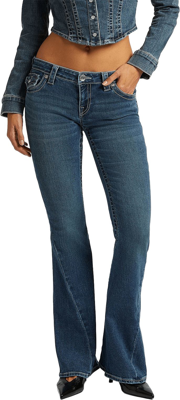 Jeans Joey Low Rise Flap Jeans, från True Religion, i färgen Dark Wash.