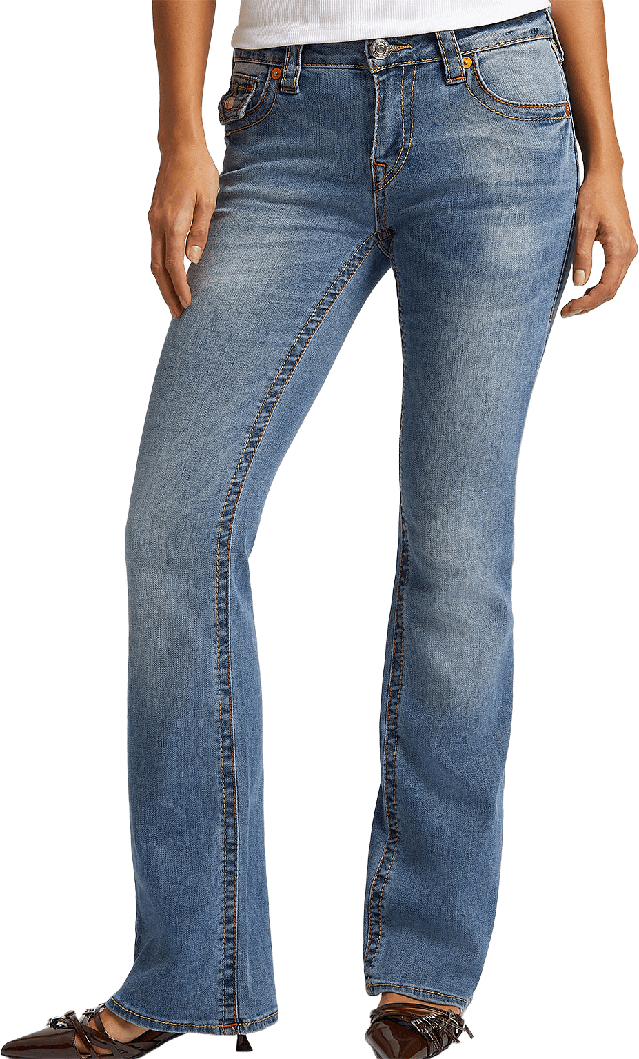 Rainbow Pkt Becca Mr Bootcut Big T Jeans, från True Religion, i färgen Itonda.