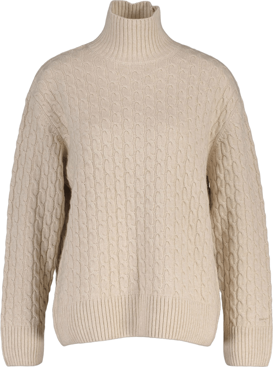 Cable Knit Mock Neck, från GANT, i färgen Seed Melange.