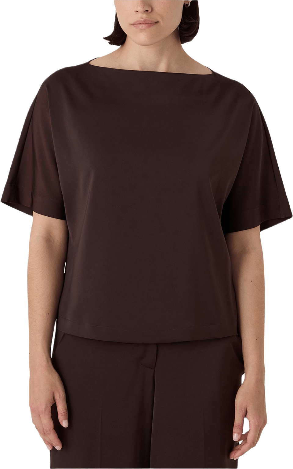 The Ava Satin Top, från Marville Road, i färgen Chocolate.