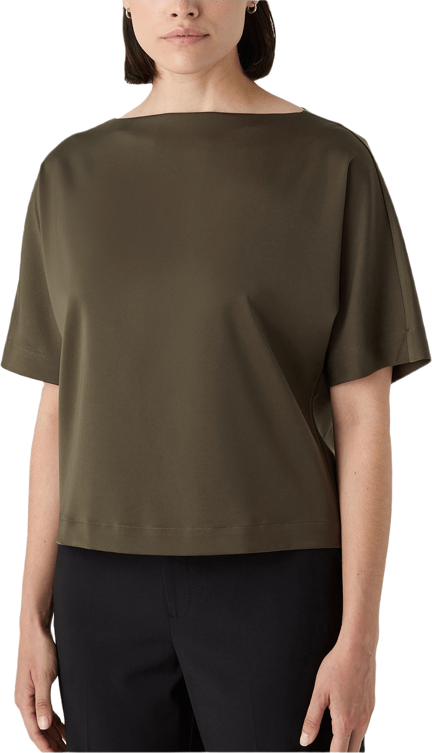The Ava Satin Top, från Marville Road, i färgen Olive.