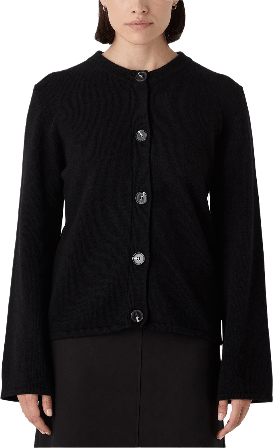 The Elise Wool Cardigan, från Marville Road, i färgen Black.