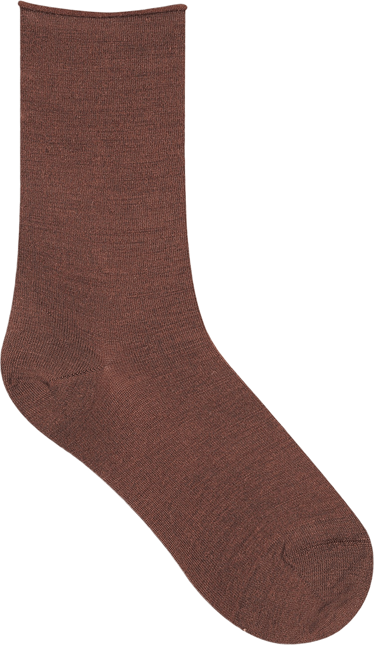 Ullsocka, roll-top, från BleuForêt, i färgen Chocolat.