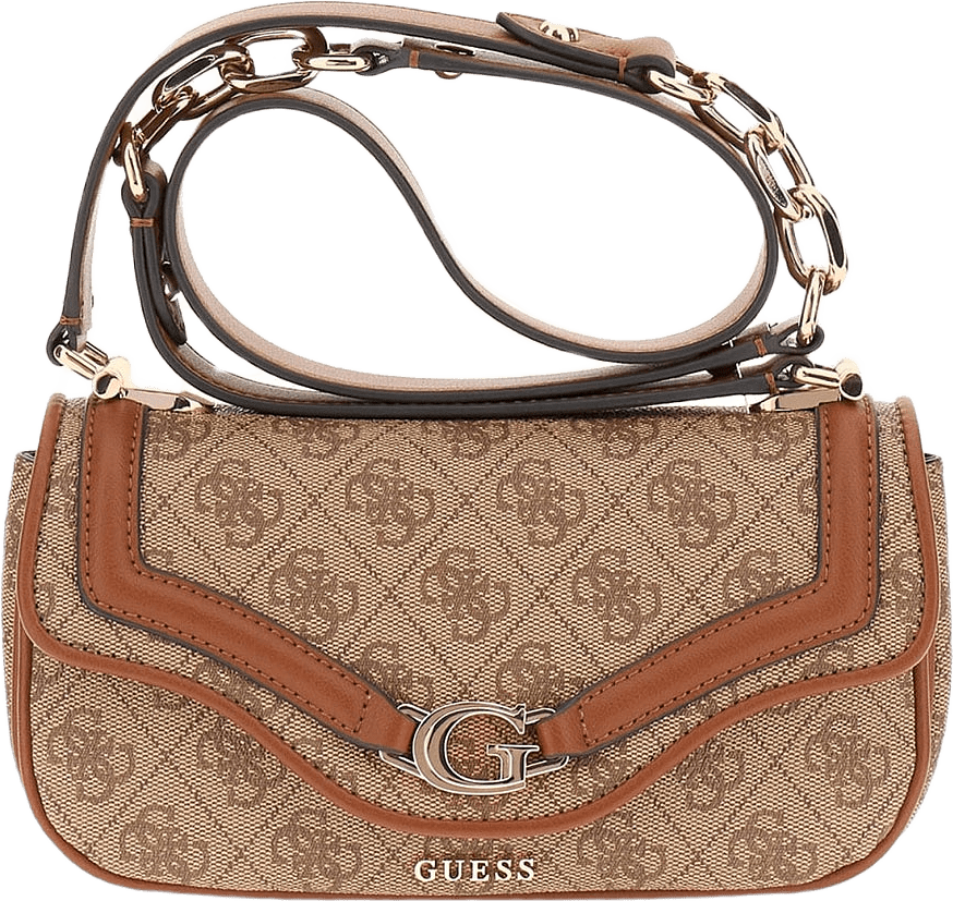 Dea Crossbody Flap, från Guess, i färgen Latte Logo.
