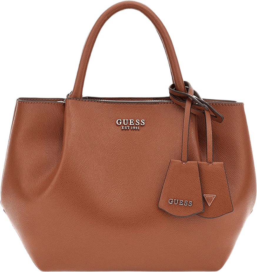 Amorette Girlfriend Satchel, från Guess, i färgen Cognac.