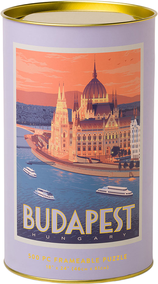 Pussel World Travel Budapest, från Ohlsson & Lohaven, i färgen Purple.