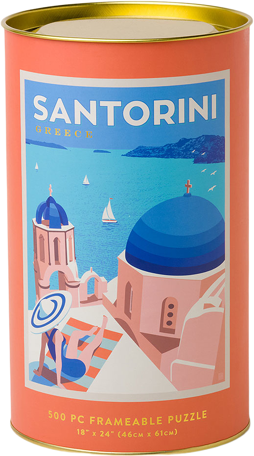 Pussel World Travel Santorini, från Ohlsson & Lohaven, i färgen Orange.