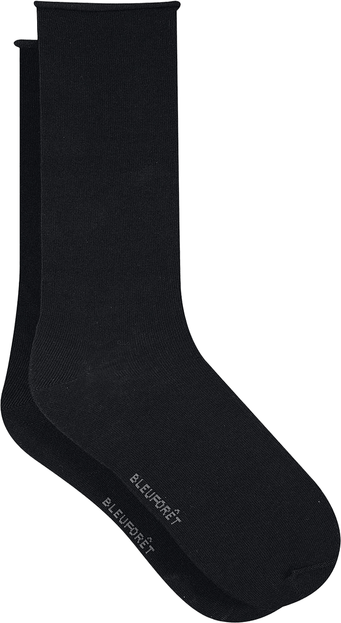 Bomullssocka roll-top, 2-pack, från BleuForêt, i färgen Noir/Noir.