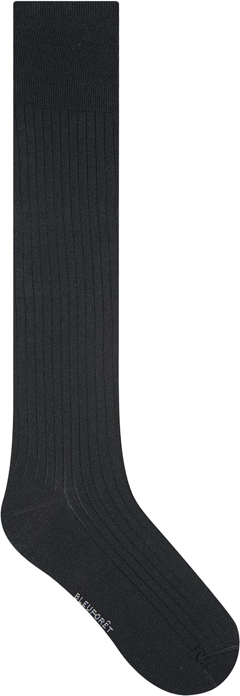 Knästrumpa, merceriserad bomull, från BleuForêt, i färgen Noir.