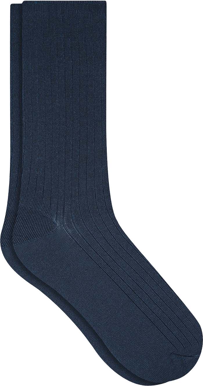 Bomullssocka utan resår, 2-pack, från BleuForêt, i färgen Marine/Marine.