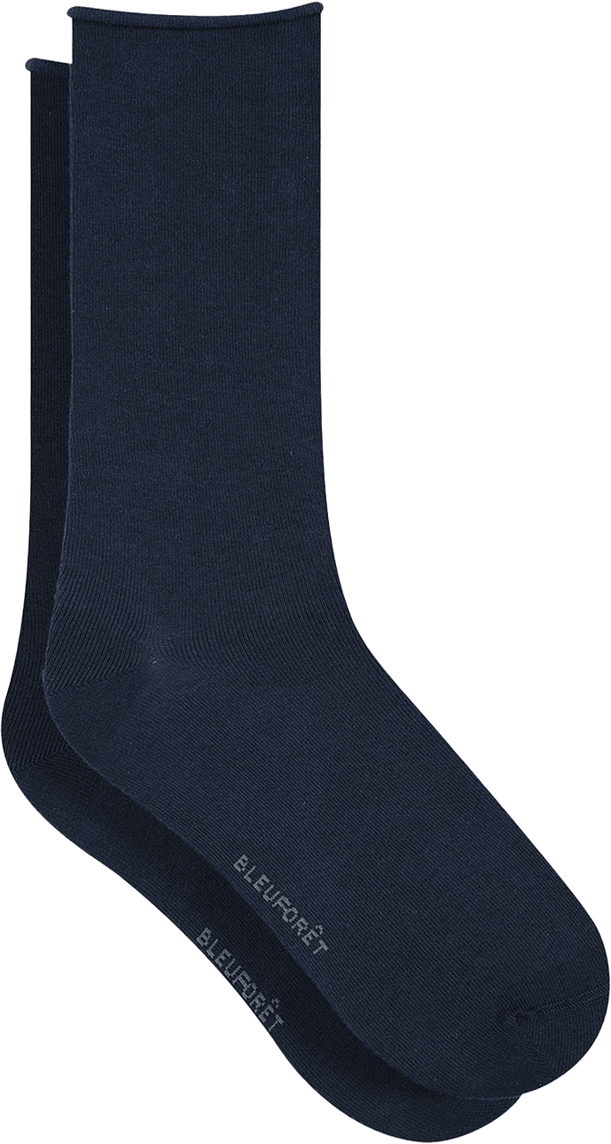 Bomullssocka roll-top, 2-pack, från BleuForêt, i färgen Marine/Marine.