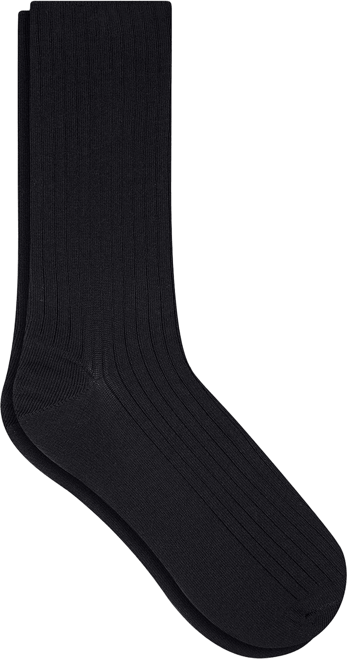 Bomullssocka utan resår, 2-pack, från BleuForêt, i färgen Noir/Noir.