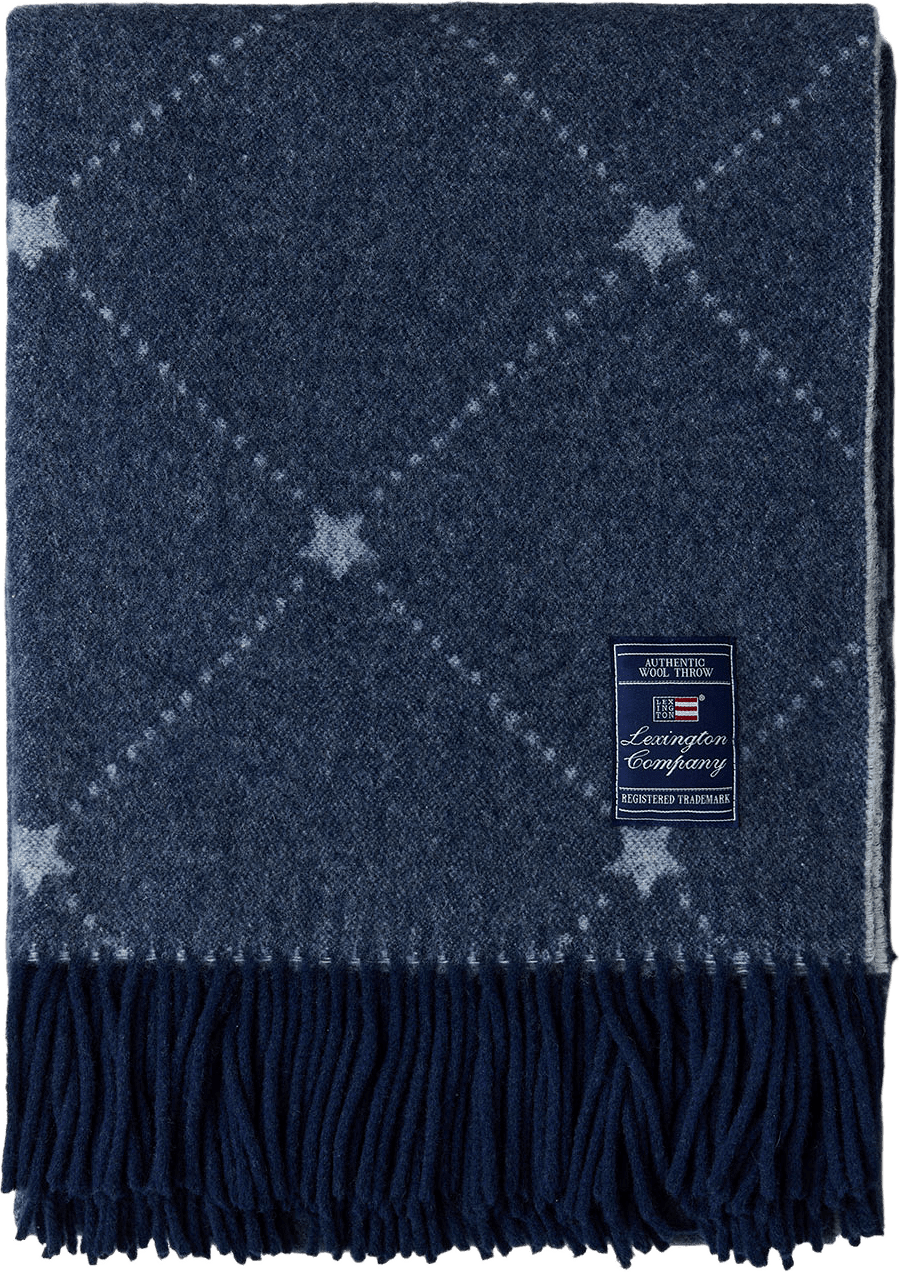 Signature Star Recycled Wool Throw, från Lexington, i färgen Navy/White.