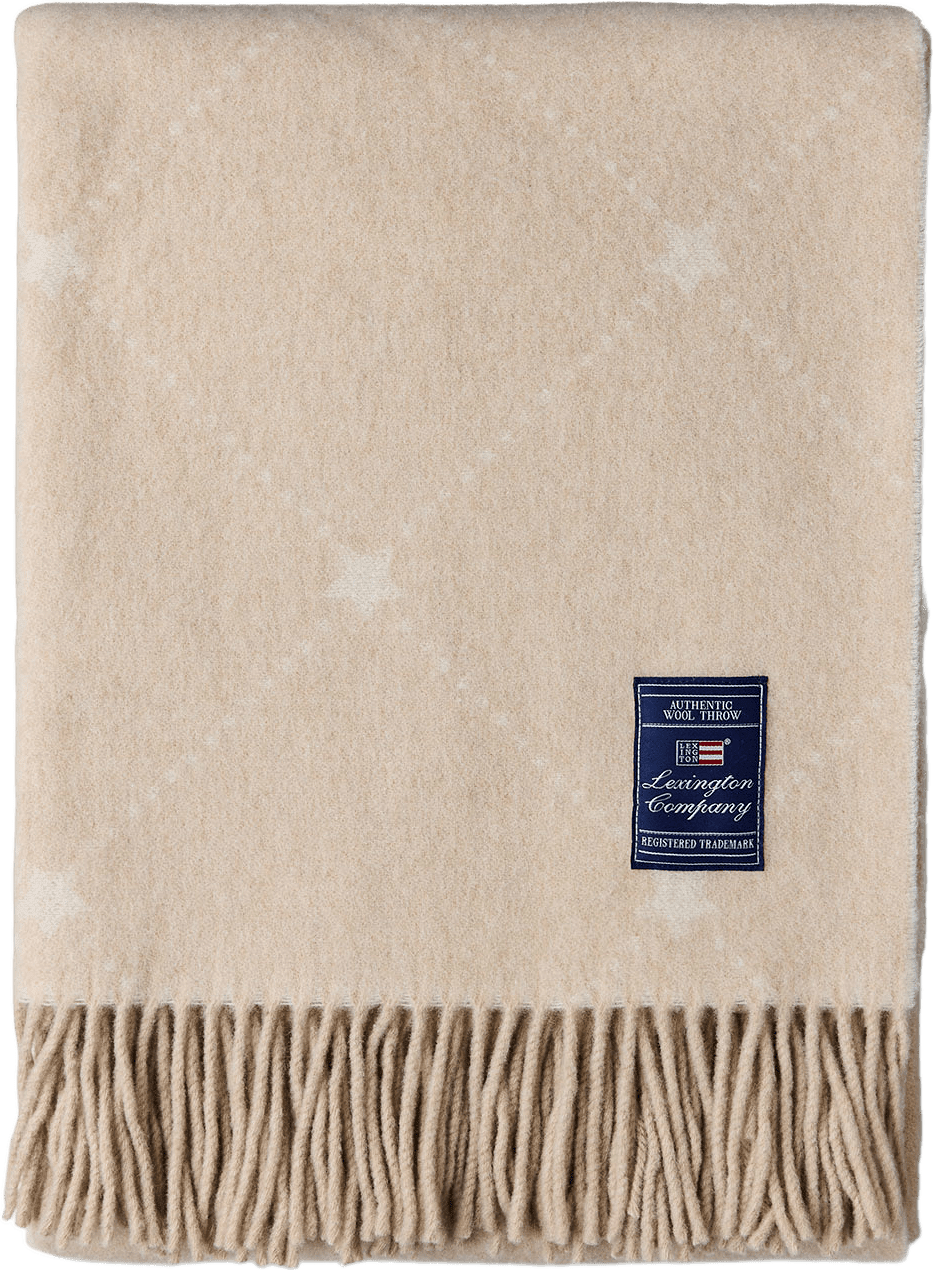 Signature Star Recycled Wool Throw, från Lexington, i färgen Beige/White.