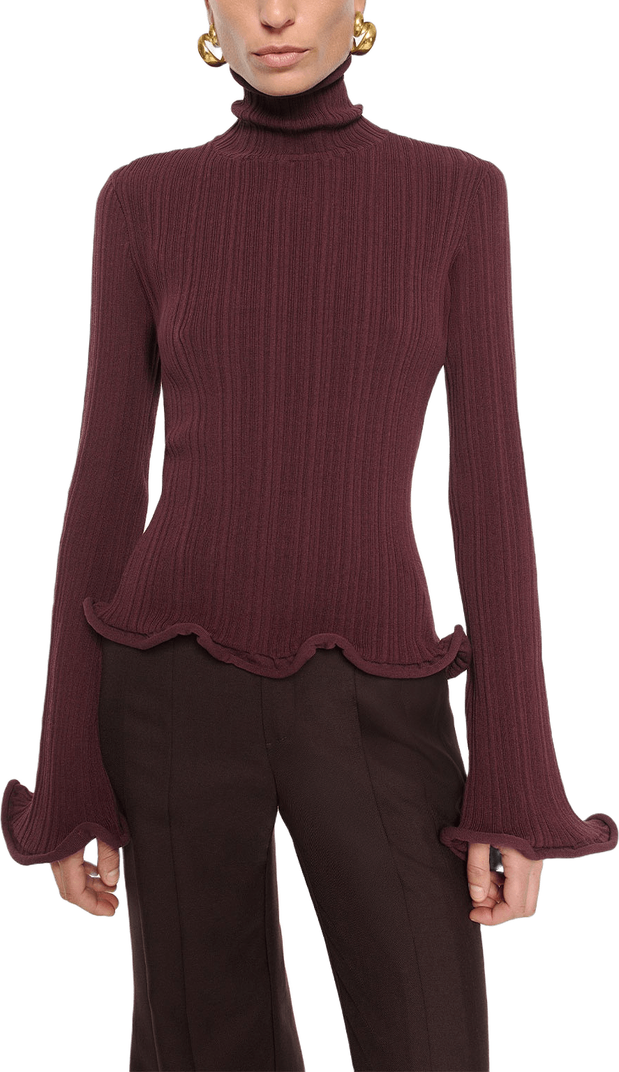 Paloma Sweater Maroon Rib Jersey