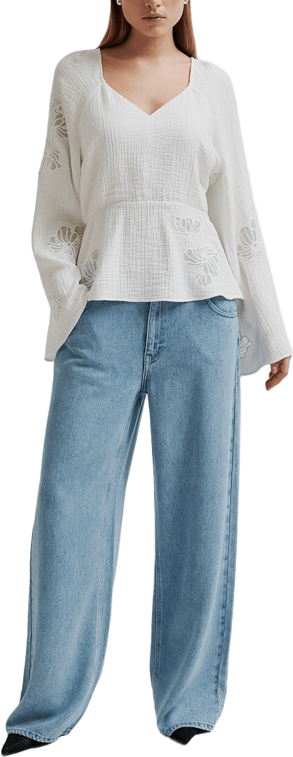 Leonora Blouse, från Second Female, i färgen Tofu.