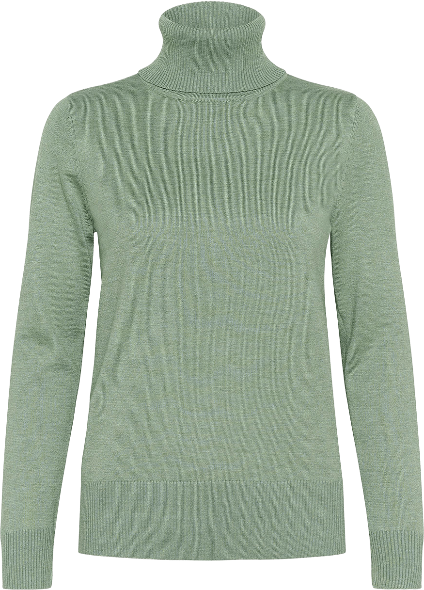 Roller Neck Sweater, från Saint Tropez, i färgen Green Bay Melange.