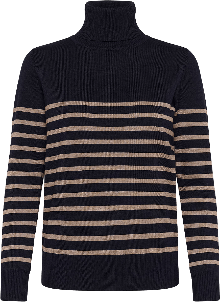 MilaSZ St. Rollneck Pullover, från Saint Tropez, i färgen Nightsky Atmos Stripe.